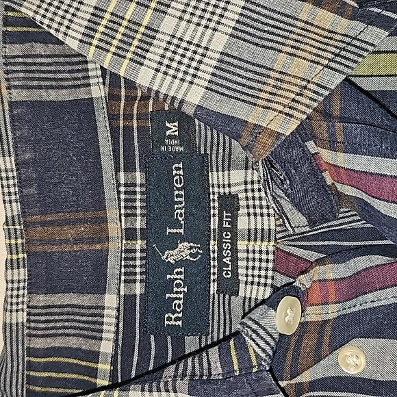 Ralph Lauren mens classic fit button down short sleeve shirt size medium. Multi - Picture 2 of 4
